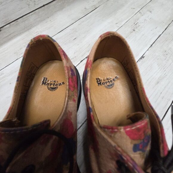 NWOT DR MARTENS BLACK FLORAL 3 EYE OXFORD SHOES SIZE 6UK/8US RARE VINTAGE - Picture 11 of 13